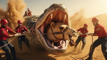 Rescue Heroes Save Helpless Camel from Massive Python Attack
