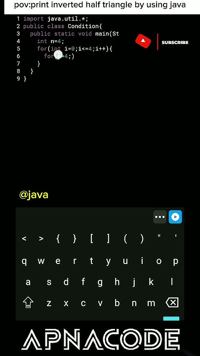 print inverted half triangle by using java #apnacode #learncodeonline # ...