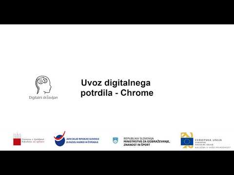 Uvoz digitalnega potrdila - brskalnik Chrome