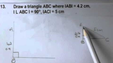 13  Draw a right angled triangle, given the length of the hypotenuse and of one other side