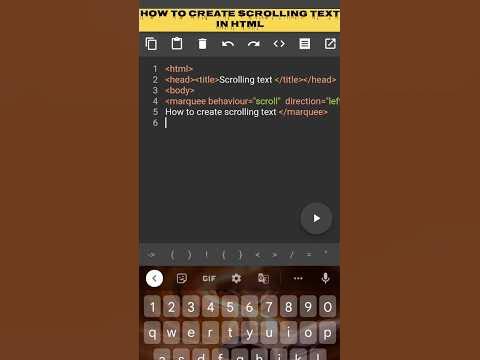 How To Create Scrolling Text In Html 😎 ️‍🔥#shorts #html #hyperlink # ...