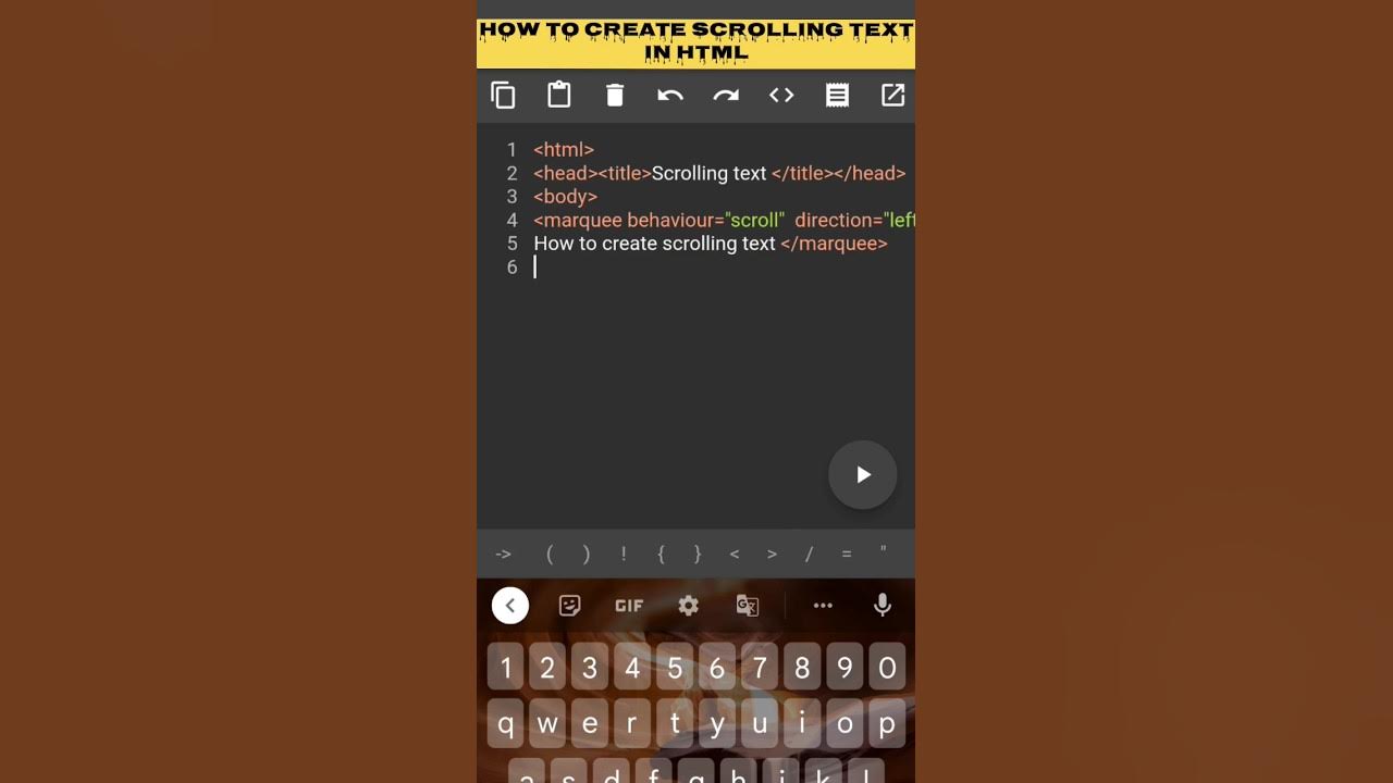 How To Create Scrolling Text In Html 😎 ️‍🔥#shorts #html #hyperlink # ...