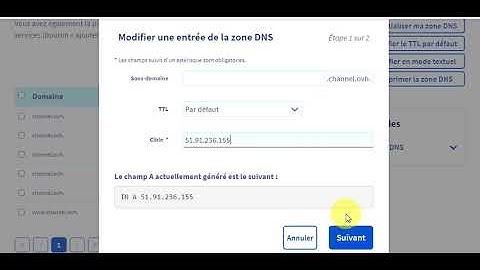 Modifier un champ A - IP - OVH