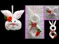 2 Economical Easter Bunny wreath made with waste materials |DIY Low budget Easter décor idea (Part4)