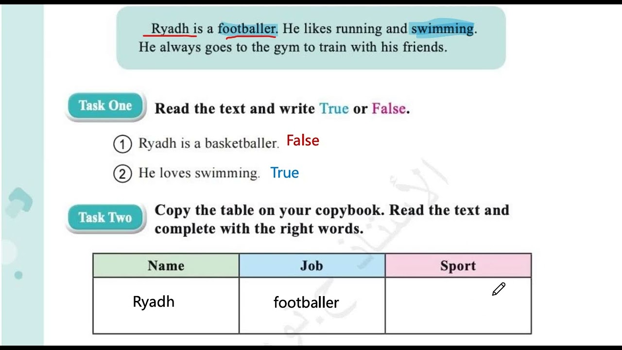 سنة رابعة ابتدائي لغة انجليزية  صفحة 68