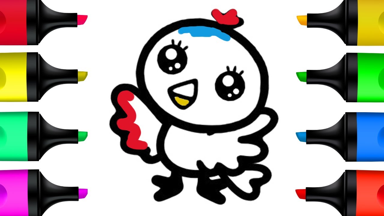 Drawing Learn Color Drawing a Little Bird | Draw and color | Animation Drawing | Learning ...