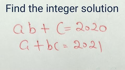 Math Olympiad questions l find the integer solution #olympiad