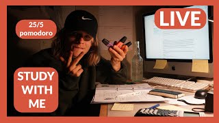 10 UUR | LIVE | Study With Me | 25/5 pomodoro timer