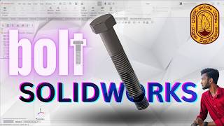 SOLIDWORKS Threaded Bolt Tutorial | External Threads, Chamfer, Helix &amp; Swept Cut