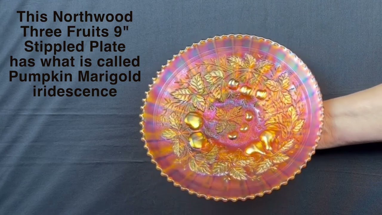 Northwood Three Fruits Stippled Plate Marigold 