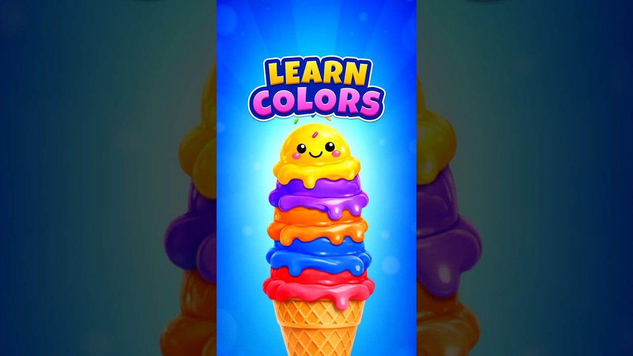 Learn Colors 🍦 |  🔴🔵🟠🟣🟡  Colours For Toddlers & Kids | Toddler Learning Videos #shorts