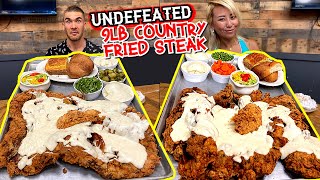 UNDEFEATED 9LB COUNTRY FRIED STEAK CHALLENGE IN OKLAHOMA!!! #RainaisCrazy #EattheSouth