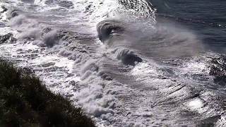 Crashing waves at Cape Disappointment State Park
