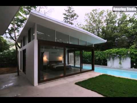 Poolhaus Schlafzimmer Deckenhohe Fenster - YouTube Poolhaus Schlafzimmer Deckenhohe Fenster - YouTube