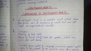 AUDITING-CHAPTER- 10 ( PART - 38 ) VERIFICATION  OF CONTINGENT  ASSETS