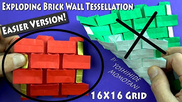 Easy Origami Exploding Brick Wall Tessellation (16X16 Grid)