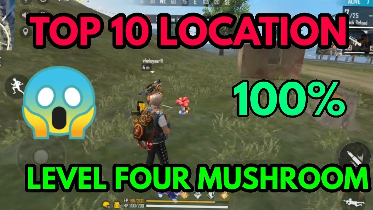 Level four mushroom location in free fire / How to get level four mushroom location in free fire