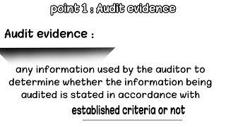 شرح ال Audit evidence (first video)