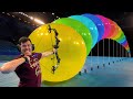 How many giant balloons stops a compound bow  arrow