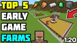 TOP 5 EARLY GAME FARMS MINECRAFT  (1.20)