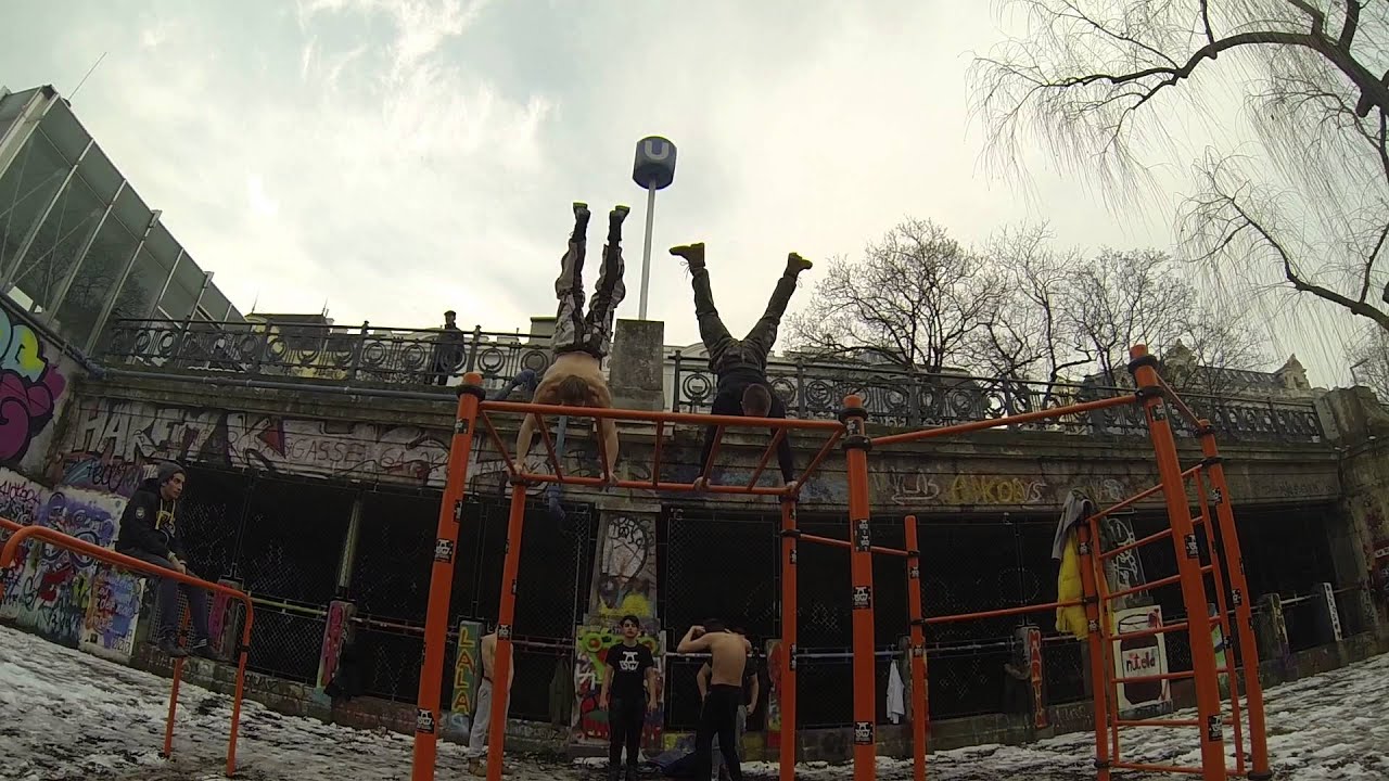 International Street Workout - Vienna Austria - Training Video - Winter 2015 - Österreich Wien - 47 calisthenics full body workout