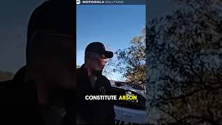 Homeowner gets arrested for burning his grass! 😯😂 #bodycam #cops #firefighter