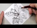 Drawing zentangle  zenplosion folds