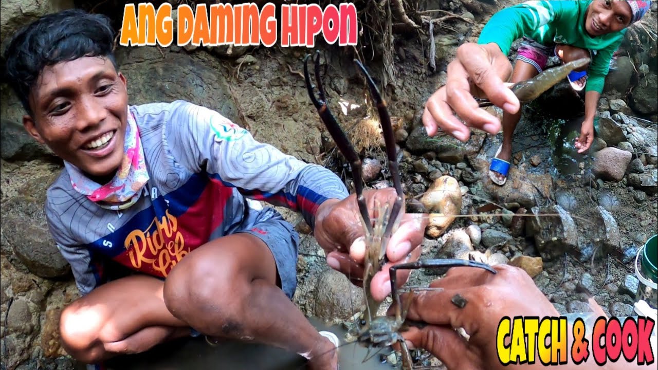 Pag Lilimas ng Sapa Para makahuli ng Hipon, Ang Daming Huli, Buhay Probinsya |Catch N' cook|