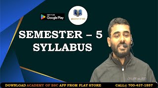 SYLLABUS OF SEMESTER - 5 II ONLINE BATCH ANNOUNCEMENT II