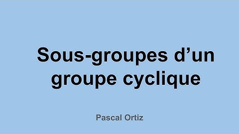 Sous-groupes d