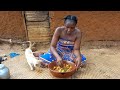 African village lifecooking african traditional food for dinner