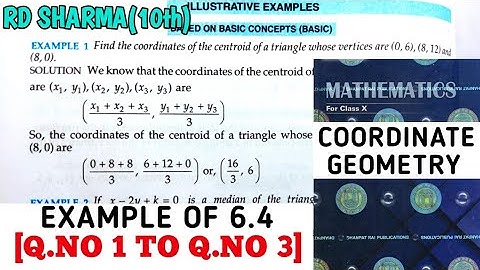 RD SHARMA CLASS 10 COORDINATE GEOMETRY EXAMPLE OF -6.4 [Q.NO 1 TO 3] MATH FEAR | CHAPTER 6 | CBSE