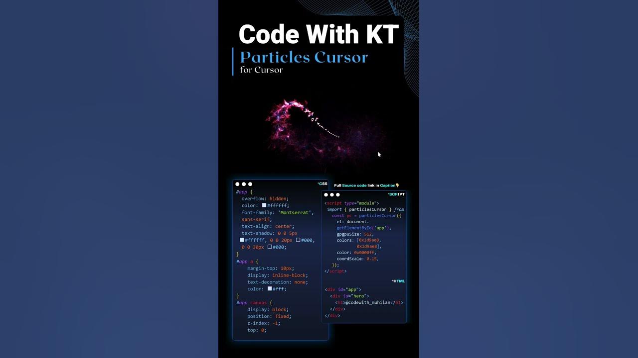 Making particle cursor using HTML CSS || coding in website development ...