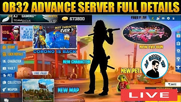 Free Fire Advance Server LIVE | Ob32 Update Advance server | Chrono Character Ability Change?