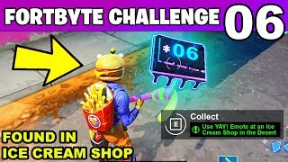 Fortbyte - Use Yay Emote At An Ice Cream Shop In The Desert Location Fortnite Fortbyte 6