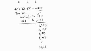 Factoring Trinomials Using ac-method (Example 2)