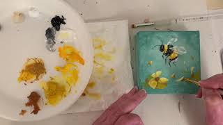 Bees Knees Time Lapse Acrylic Painting by Annie Troe