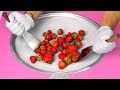 Strawberry Ice Cream ASMR | how to make Ice Cream Rolls out of fresh Strawberries - Street Food