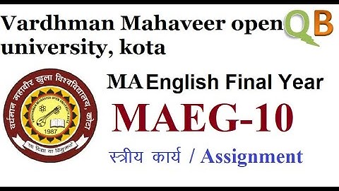 VMOU MA English Final Year solved assignment 2020 | MAEG-010 | optional paper | American Literature