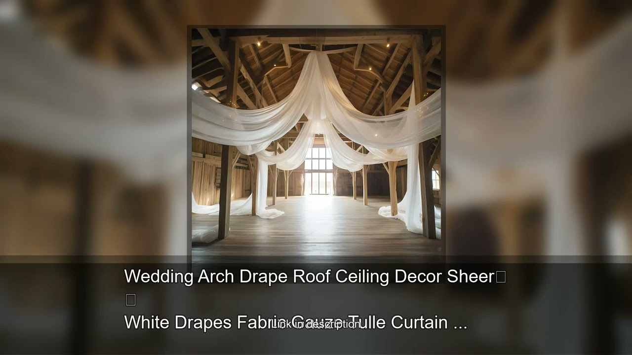 Wedding Arch Drape Roof Ceiling Decor Sheer White Drapes Fabric Gauze Tulle Curtain for Party C