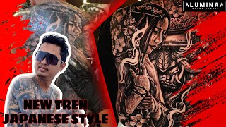 THE BEST NEW TREN NOW! GEISHA WITH ONI MASK TATTOO JAPANESE STYLE [ FULL VIDEO ]