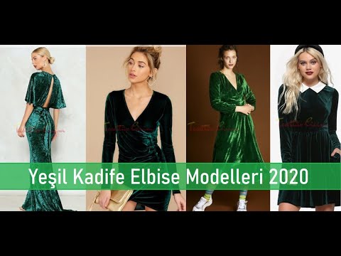 Yeşil Kadife Elbise Modelleri | Birbirinden Şık Yeşil Kadife Elbise Modeli