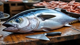 Everyday of My Life ❗🔥 Exploring Sorong Fish Market live broadcast of yellowfin tuna cutting