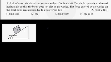 A block of mass m is placed on a smooth wedge of inclination. #neet2025 #education #neetrankers#neet
