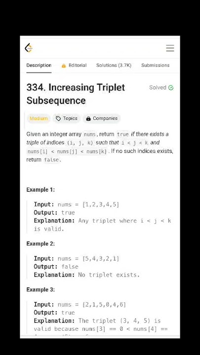 Leetcode 75 | Problem no 334 | Increasing triplet subsequence | # ...