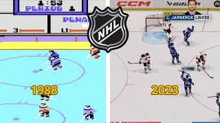 Evolution game EA NHL 1988 to 2023