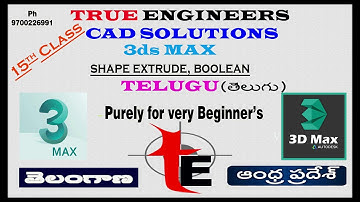 15 th Shapes Extude boolean15th part how to learn 3ds max in telugu   3ds Max tutorial in telugu