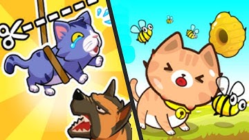 SAVE THE CAT: KITTEN ESCAPE vs SAVE THE CAT: DRAW TO SAVE - New Levels Satisfying Double Gameplay