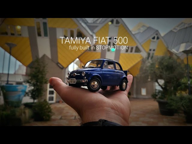 Building the Fiat 500 from Tamiya in stopmotion by the LEGO guys 