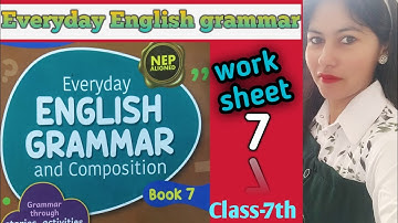 Class7th #worksheet -7 Everyday English grammar #solution #english #englishgrammar #new #nep #viral